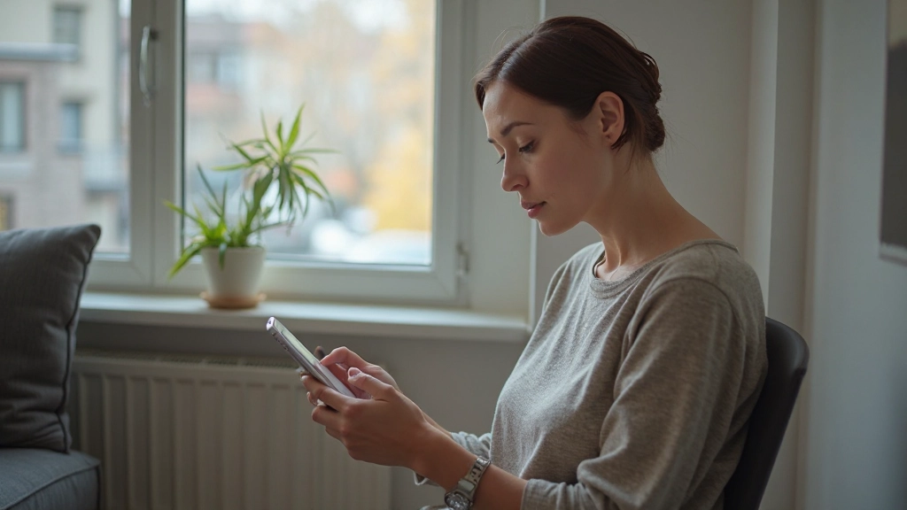 Person mit Smartphone beim Shopping in österreichischem Geschäft